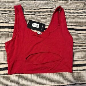 Fashion Nova Red Cutout Crop Top